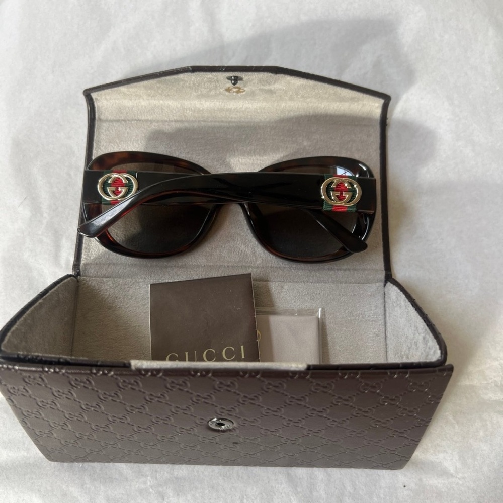 Gucci Brown and Red Sunglasses